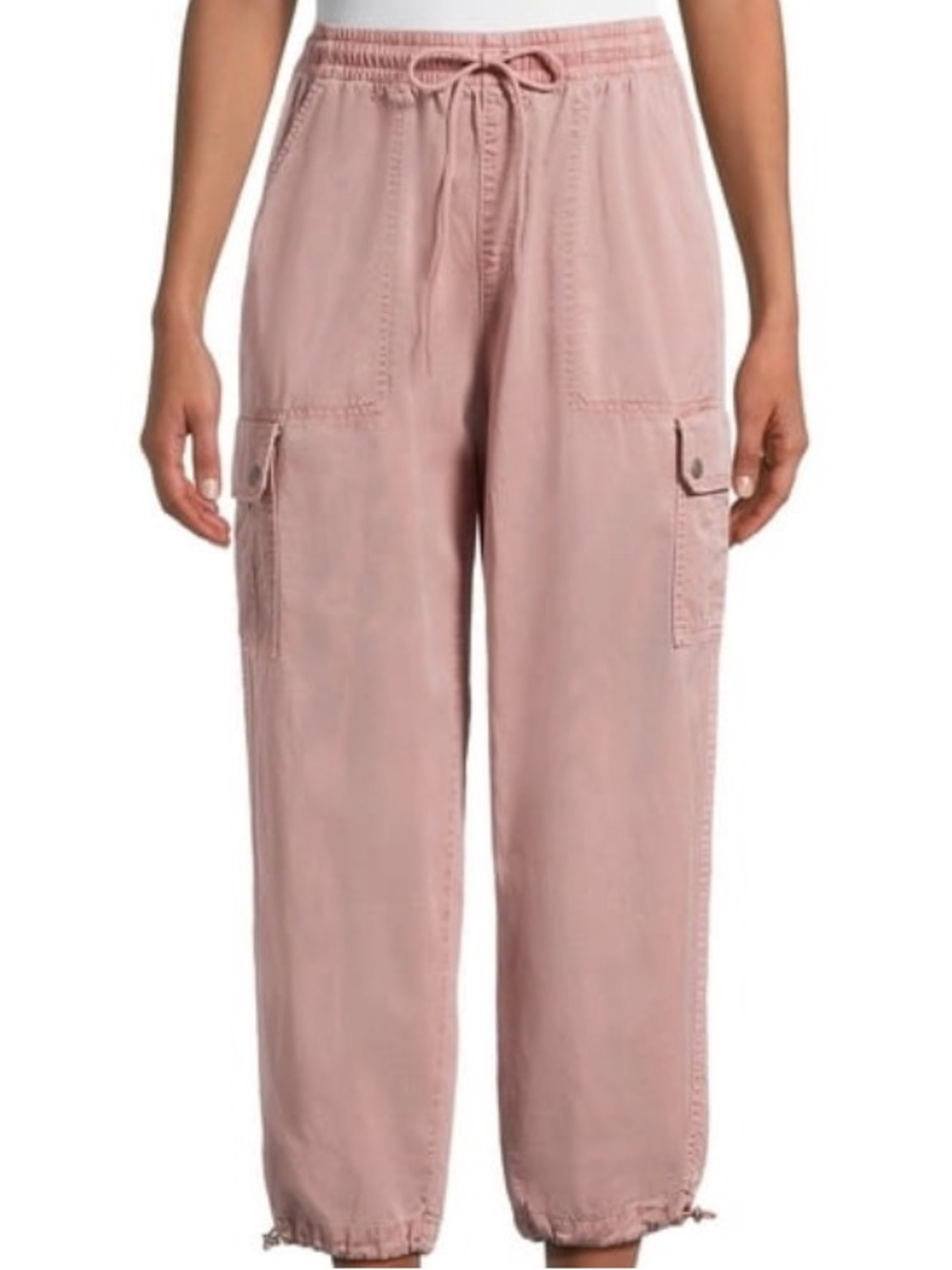 Time & True Cargo Jogger Pants, Dusty Rose, Size M
